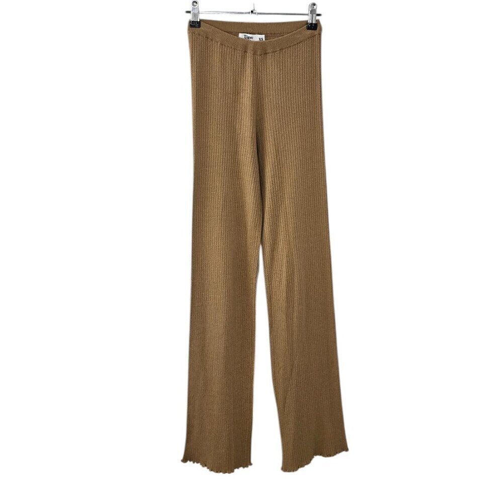 Tiger Mist Womens Lightweight Knit Pull On Lettuce Hem Pants, Wide Leg, Size XS